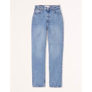 Abercrombie & Fitch Light Wash The 90s Slim Straight Ultra High Rise Jeans